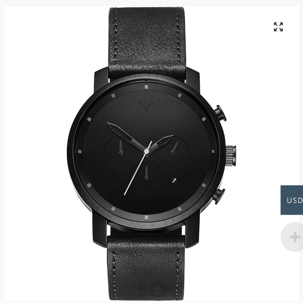 MVMT Men’s Analogue Quartz Watch with Leather Calfskin Strap D-MC01BL